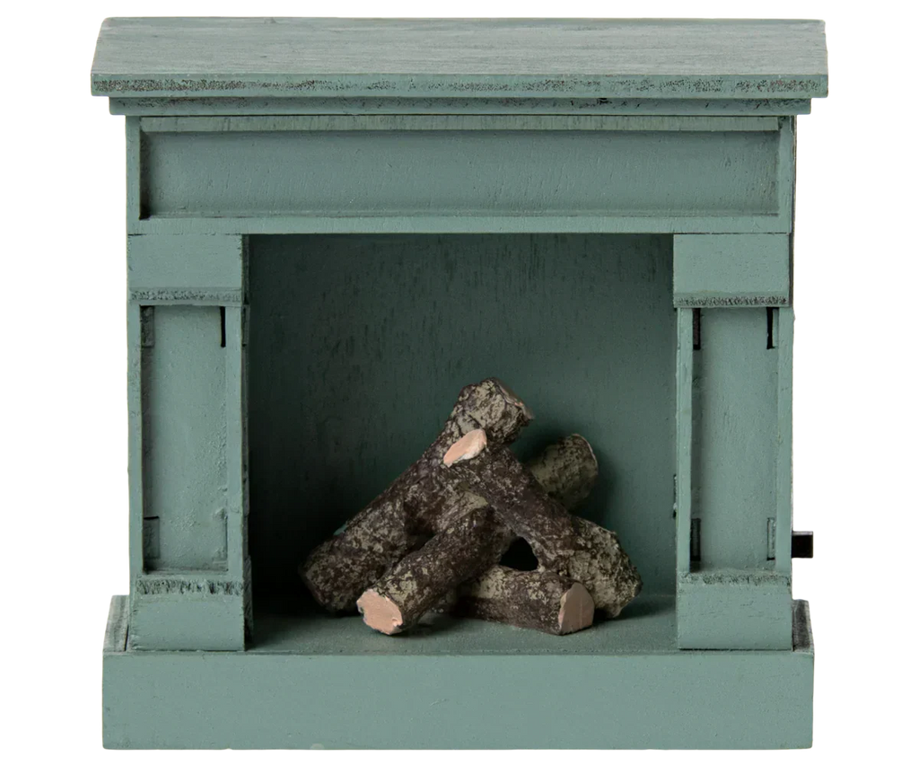 Maileg Fireplace, Mouse - Blue