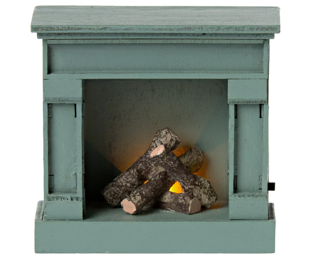 Maileg Fireplace, Mouse - Blue