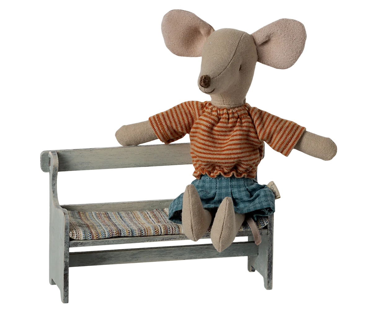 Maileg Bench, Mouse - Vintage off white