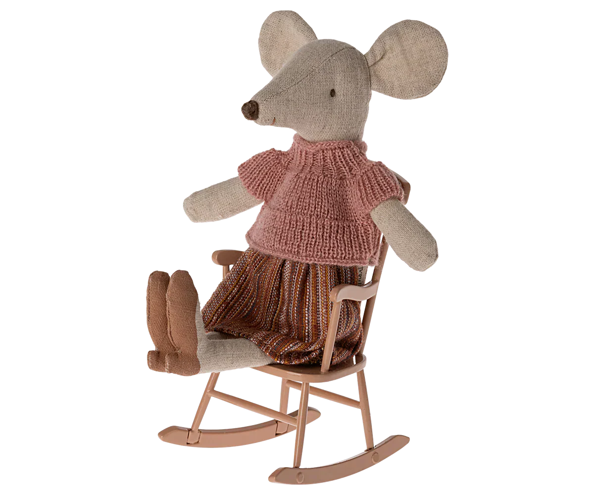 Maileg Rocking chair, Mouse - Dark Powder