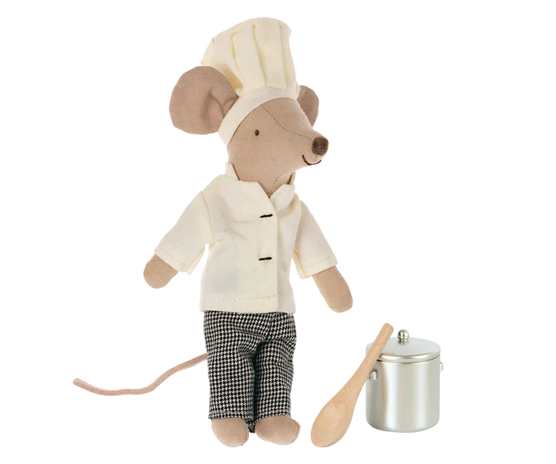 Maileg Chef Mouse w/ Soup Pot and Spoon