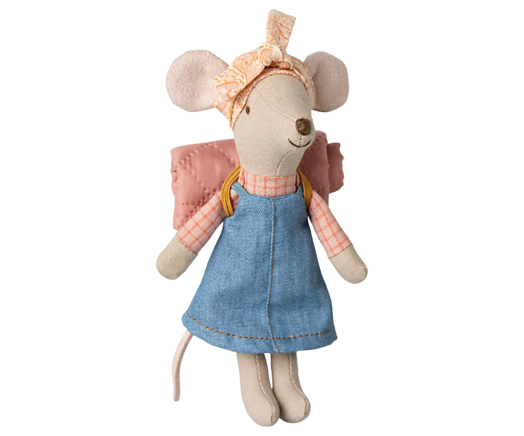 Maileg Hiker Mouse, Big Sister - Denim Jumper