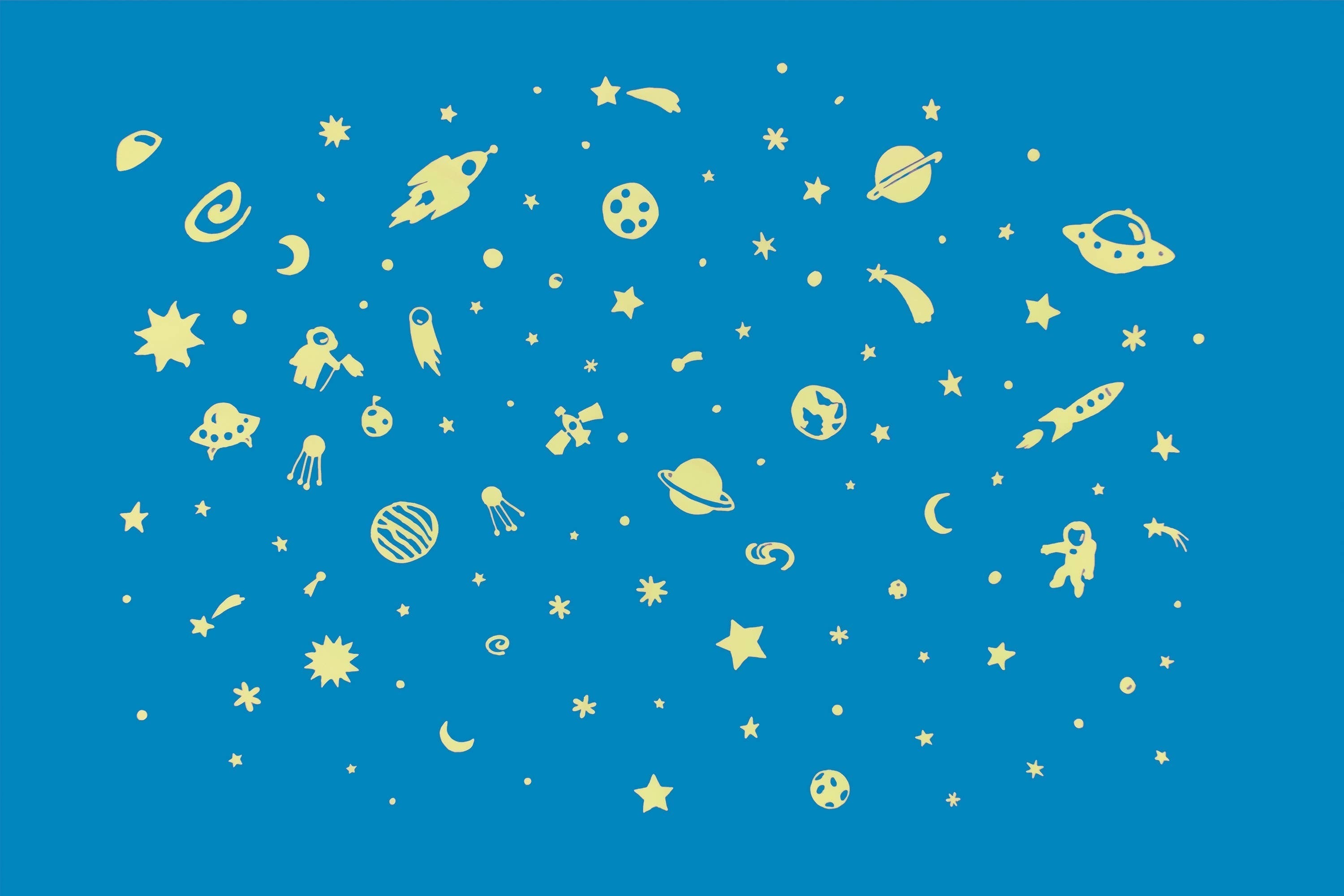 Space Adventure Series Glow in the Dark Wall Stickers