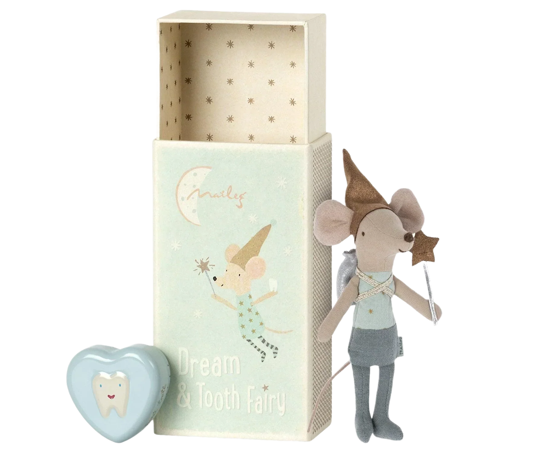 Tooth Fairy Mouse In Matchbox - Blue