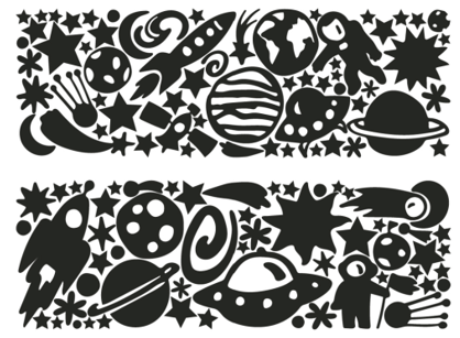 Space Adventure Series Glow in the Dark Wall Stickers