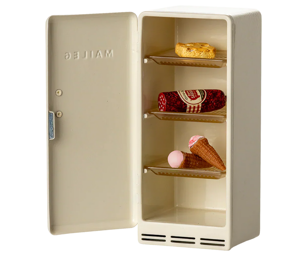 Maileg Metal Fridge, Mouse - Off white