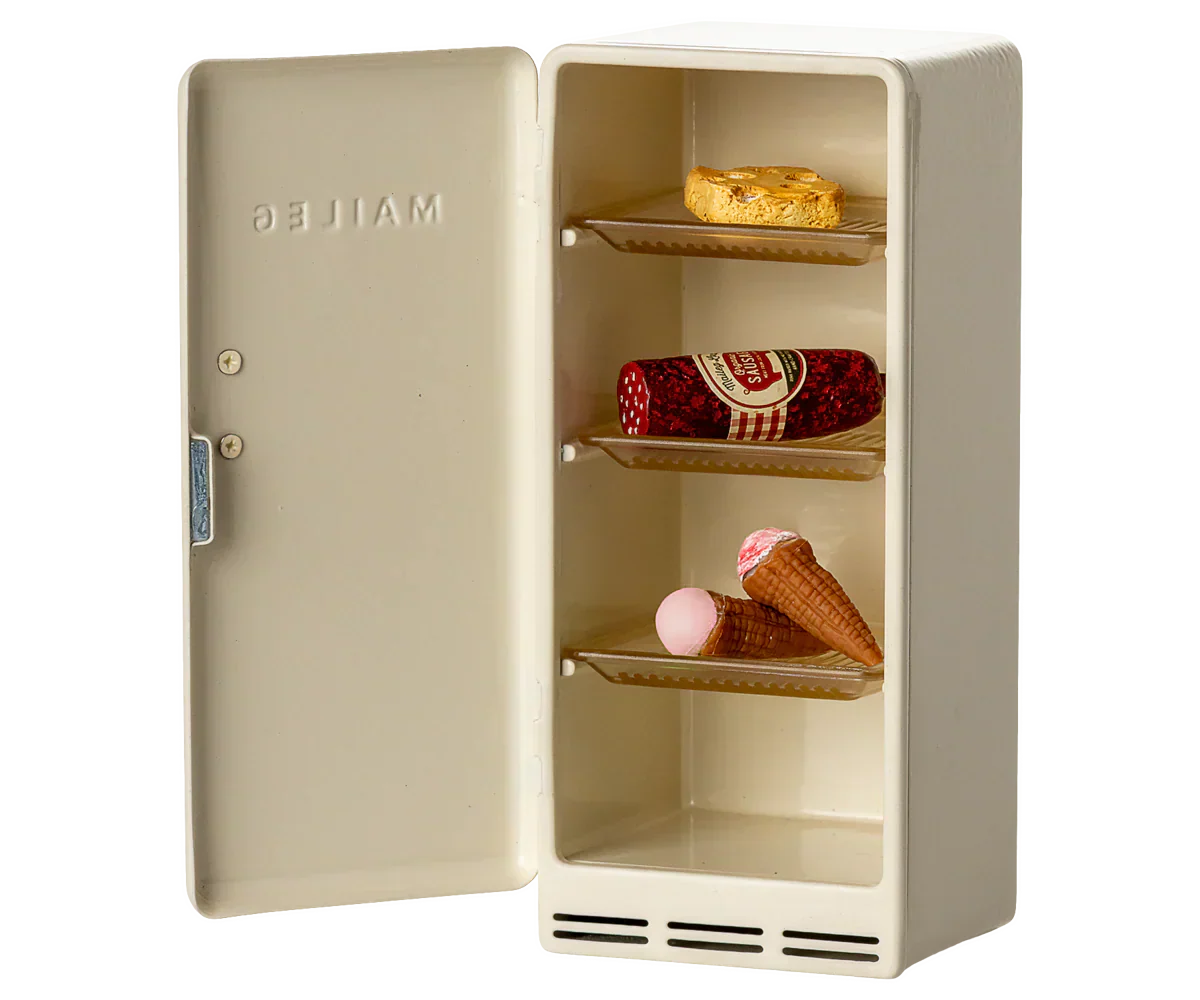 Maileg Metal Fridge, Mouse - Off white