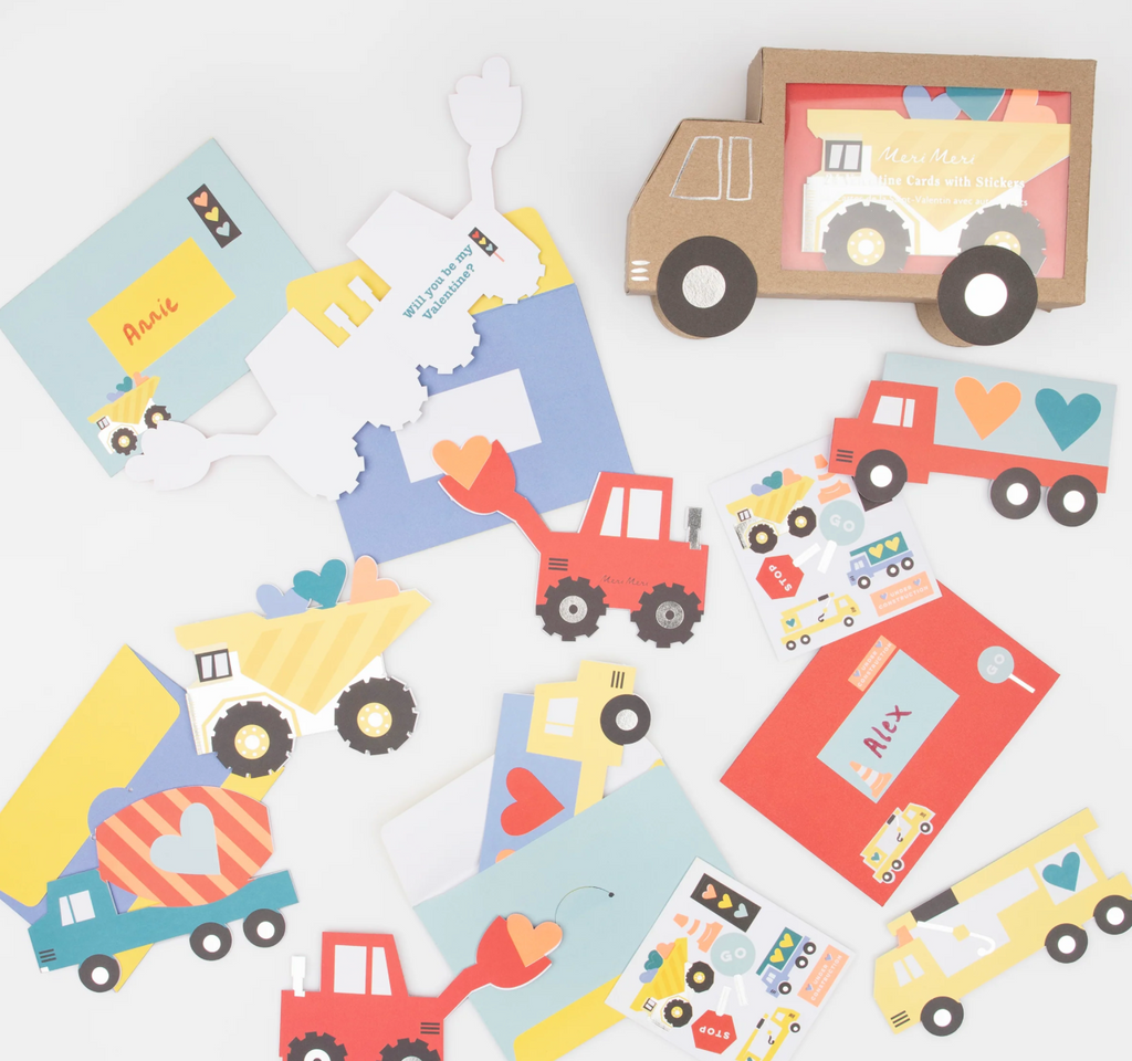 Meri Meri Truck Kids Valentine's Card  Set