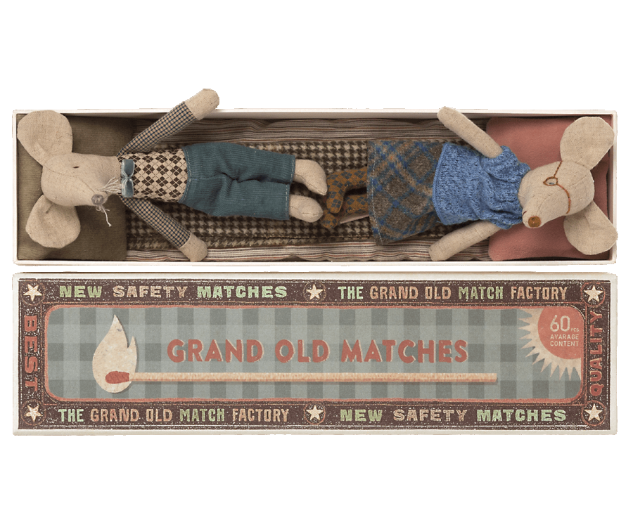 Grandma & Grandpa Mouse in Matchbox