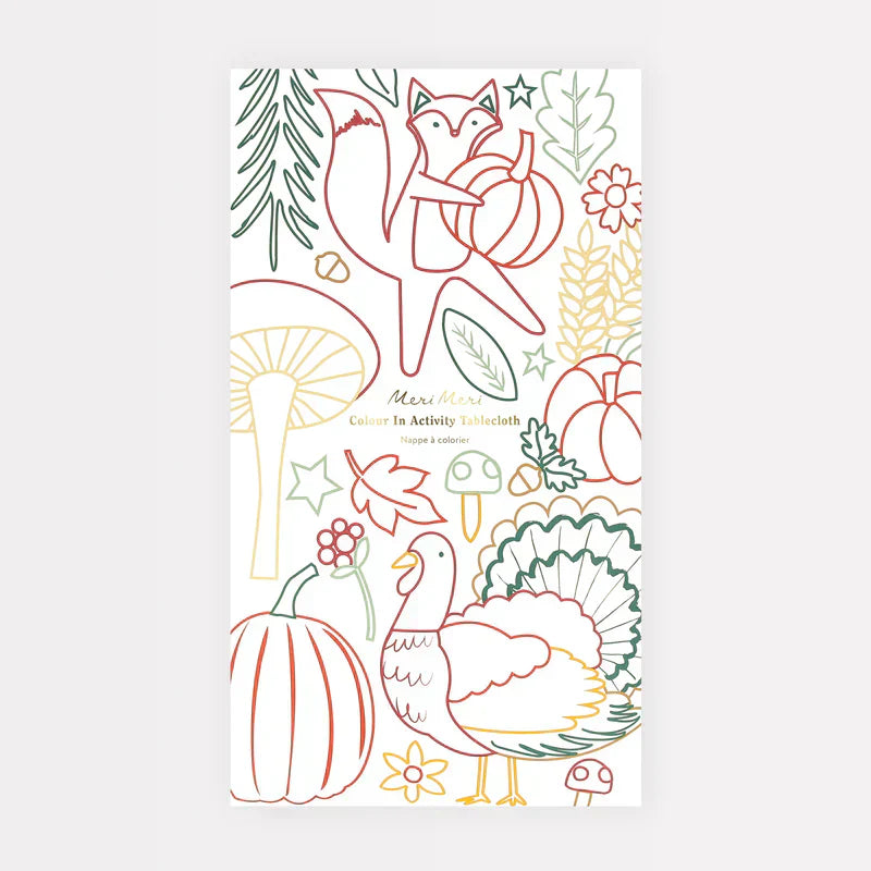 Meri Meri Thanksgiving Color In Activity Tablecloth
