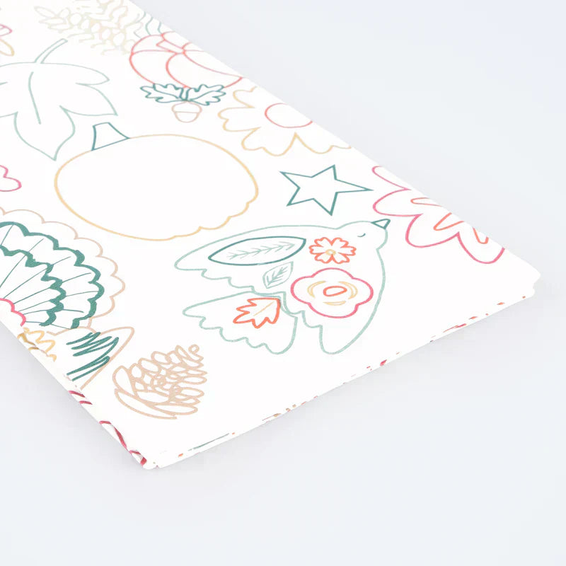 Meri Meri Thanksgiving Color In Activity Tablecloth